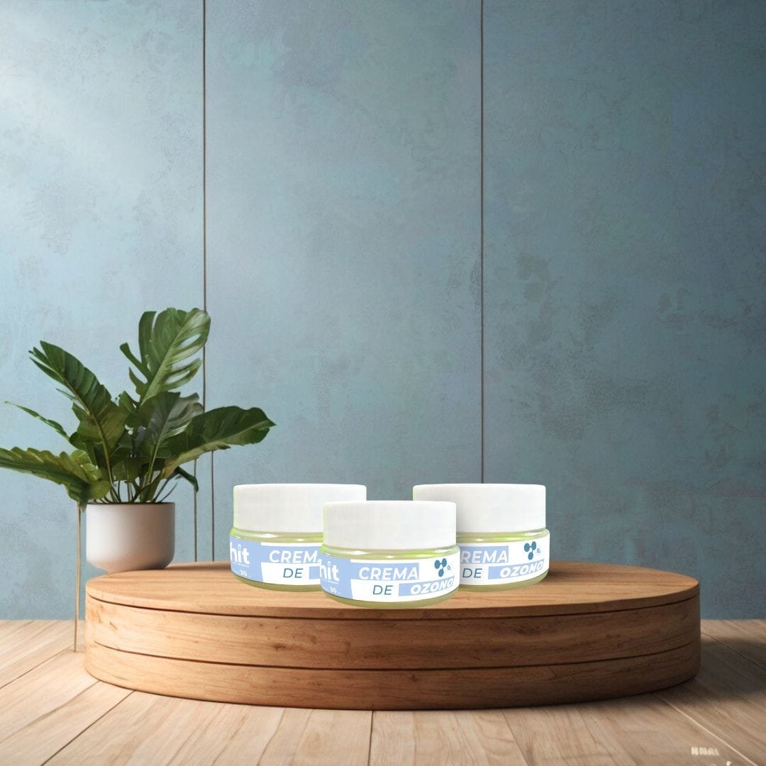 Crema de Ozono HIT® 30 ml | Crema Cosmética con Aceite de Olivo Extra Virgen Ozonizado | Cuidado y Confort para la Piel | Uso Tópico 3 pzs
