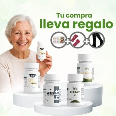 Kit Control Diab?tico| Paquete 5 pzas| Ajo Negro, Moringa, C?lula Master y Biogav+ Incluye regalo: plantillas y calcetas