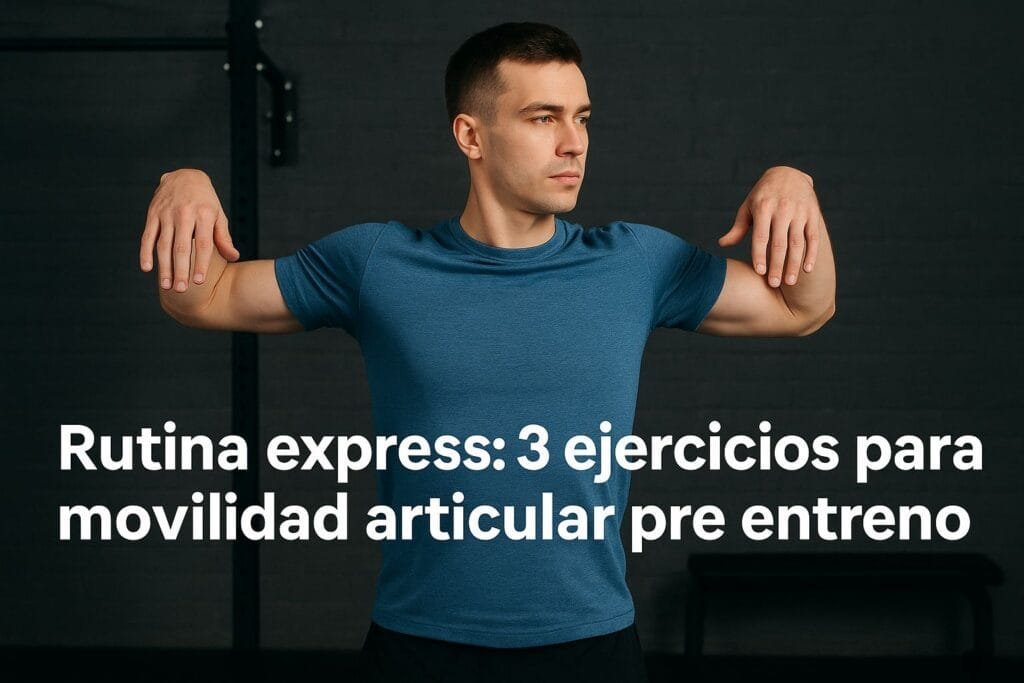 Ejercicios de movilidad articular pre entreno para hombros, cadera y tobillos.