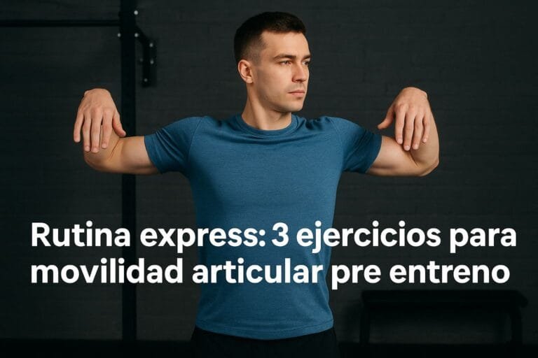 Ejercicios de movilidad articular pre entreno para hombros, cadera y tobillos.