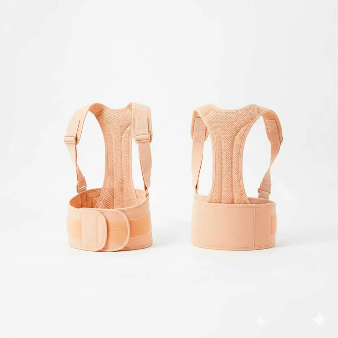 Soporte de Espalda POSTURE PLUS® con Discos Cerámicos de Turmalina | Corrector de Postura Ergonómico | Faja Postural Ajustable y Transpirable | Uso Diario 2 pz