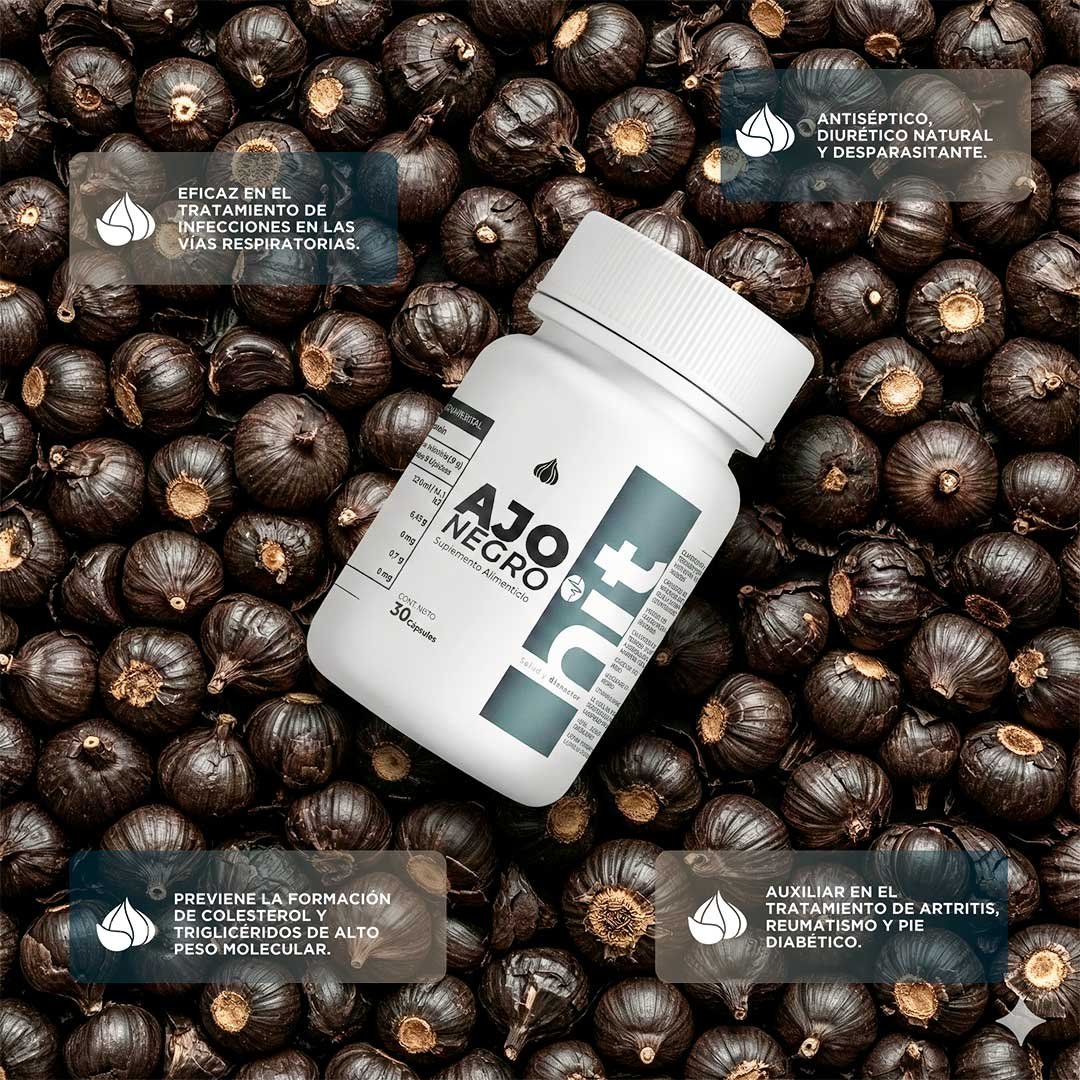 HIT® Ajo Negro en Cápsulas 30 pzs | Suplemento Alimenticio de Ajo Negro Fermentado | Bienestar Diario | Uso Adulto - Image 2