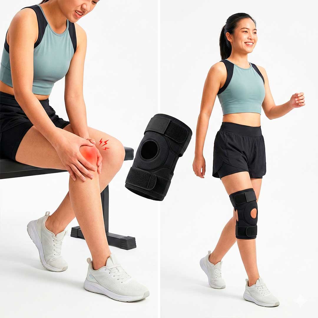 Rodillera POSTURE PLUS® con Discos Cerámicos | Soporte de Rodilla Ajustable y Transpirable | Diseño Ergonómico con Bandas de Velcro | Uso Diario 178gs 2pz - Image 3